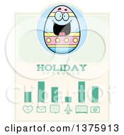 Clipart Of A Happy Easter Egg Mascot Schedule Design Royalty Free Vector Illustration