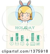 Clipart Of A Blond White Easter Girl Wearing Bunny Ears Schedule Design Royalty Free Vector Illustration
