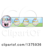 Poster, Art Print Of Happy Easter Basket Mascot Banner