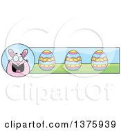 Poster, Art Print Of Chubby Pink Easter Bunny Banner