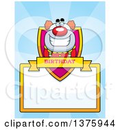 Clipart Of A Happy Pudgy Birthday Party Clown Page Border Royalty Free Vector Illustration