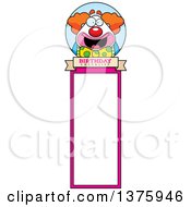 Clipart Of A Happy Pudgy Birthday Party Clown Bookmark Royalty Free Vector Illustration by Cory Thoman