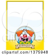 Poster, Art Print Of Happy Pudgy Birthday Party Clown Page Border