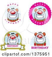 Poster, Art Print Of Badges Of A Happy Pudgy Birthday Party Clown