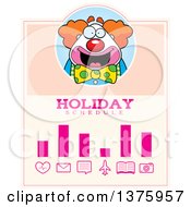 Poster, Art Print Of Happy Pudgy Birthday Party Clown Schedule Design