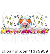Poster, Art Print Of Happy Pudgy Birthday Party Clown With Text
