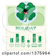 Poster, Art Print Of St Patricks Day Four Leaf Clover Character Schedule Design