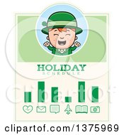 Clipart Of A Red Haired Irish St Patricks Day Boy Schedule Design Royalty Free Vector Illustration