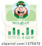 Clipart Of A Happy St Patricks Day Leprechaun Schedule Design Royalty Free Vector Illustration