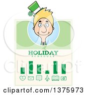 Poster, Art Print Of Skinny Blond White Male Irish St Patricks Day Leprechaun Schedule Design