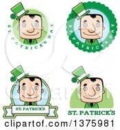 Poster, Art Print Of Badges Of A Block Headed White Irish St Patricks Day Man