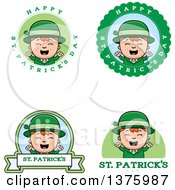 Clipart Of Badges Of A Red Haired Irish St Patricks Day Boy Royalty Free Vector Illustration