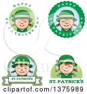 Poster, Art Print Of Badges Of A Red Haired Irish St Patricks Day Girl