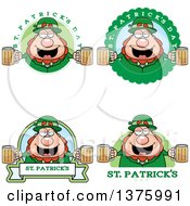 Clipart Of Badges Of A Happy St Patricks Day Leprechaun Royalty Free Vector Illustration