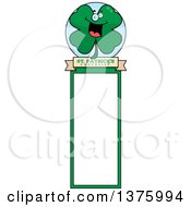 Poster, Art Print Of St Patricks Day Four Leaf Clover Character Bookmark