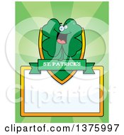 Poster, Art Print Of St Patricks Day Four Leaf Clover Character Page Border