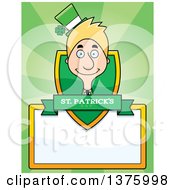 Clipart Of A Skinny Blond White Male Irish St Patricks Day Leprechaun Page Border Royalty Free Vector Illustration