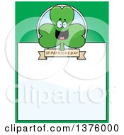 Poster, Art Print Of Happy Shamrock Mascot Page Border
