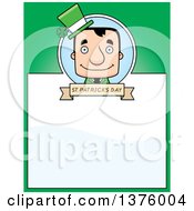 Clipart Of A Block Headed White Irish St Patricks Day Man Page Border Royalty Free Vector Illustration