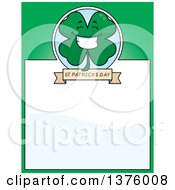 Poster, Art Print Of Happy Four Leaf Clover Character Page Border