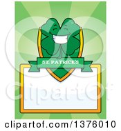 Poster, Art Print Of Happy Four Leaf Clover Character Page Border