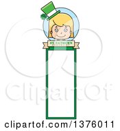 Poster, Art Print Of Blond White St Patricks Day Girl Bookmark