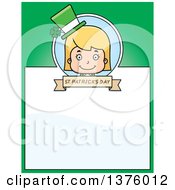 Clipart Of A Blond White St Patricks Day Girl Page Border Royalty Free Vector Illustration