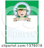 Poster, Art Print Of Red Haired Irish St Patricks Day Boy Page Border