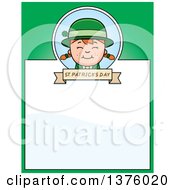 Clipart Of A Red Haired Irish St Patricks Day Girl Page Border Royalty Free Vector Illustration