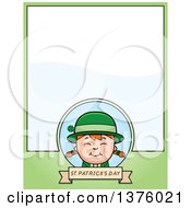 Poster, Art Print Of Red Haired Irish St Patricks Day Girl Page Border