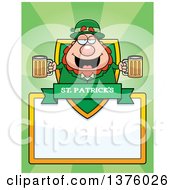 Clipart Of A Happy St Patricks Day Leprechaun Page Border Royalty Free Vector Illustration