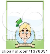 Poster, Art Print Of Skinny Blond White Male Irish St Patricks Day Leprechaun Page Border