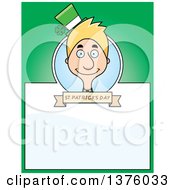 Clipart Of A Skinny Blond White Male Irish St Patricks Day Leprechaun Page Border Royalty Free Vector Illustration by Cory Thoman