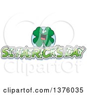 Clipart Of A St Patricks Day Four Leaf Clover Character Royalty Free Vector Illustration
