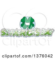 Poster, Art Print Of Happy Four Leaf Clover Character With St Patricks Day Text