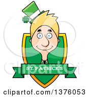 Poster, Art Print Of Skinny Blond White Male Irish St Patricks Day Leprechaun Shield