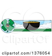 Poster, Art Print Of St Patricks Day Four Leaf Clover Character Banner