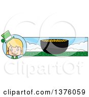 Poster, Art Print Of Blond White St Patricks Day Girl Banner