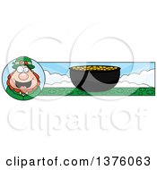Clipart Of A Happy St Patricks Day Leprechaun Banner Royalty Free Vector Illustration