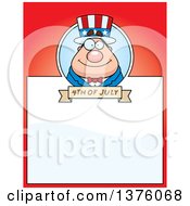 Clipart Of A Chubby Young Fourth Of July Uncle Sam Page Border Royalty Free Vector Illustration