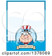 Clipart Of A Chubby Young Fourth Of July Uncle Sam Page Border Royalty Free Vector Illustration