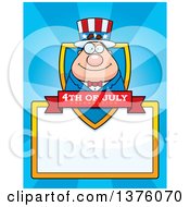 Poster, Art Print Of Chubby Young Fourth Of July Uncle Sam Page Border