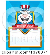 Clipart Of A Chubby Fourth Of July Uncle Sam Page Border Royalty Free Vector Illustration