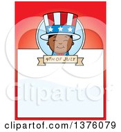 Clipart Of A Patriotic Fourth Of July Black Boy Page Border Royalty Free Vector Illustration