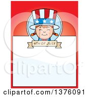 Poster, Art Print Of Patriotic Fourth Of July White Girl Page Border