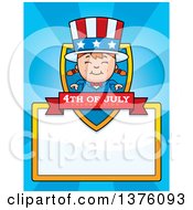 Clipart Of A Patriotic Fourth Of July White Girl Page Border Royalty Free Vector Illustration by Cory Thoman