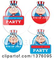 Poster, Art Print Of Badges Of A Chubby Young Fourth Of July Uncle Sam