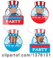 Poster, Art Print Of Badges Of A Patriotic Fourth Of July Black Boy