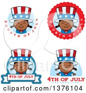 Poster, Art Print Of Badges Of A Patriotic Fourth Of July Black Girl