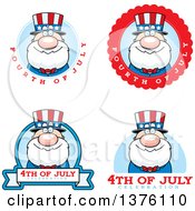 Clipart Of Badges Of A Fourth Of July Uncle Sam Royalty Free Vector Illustration